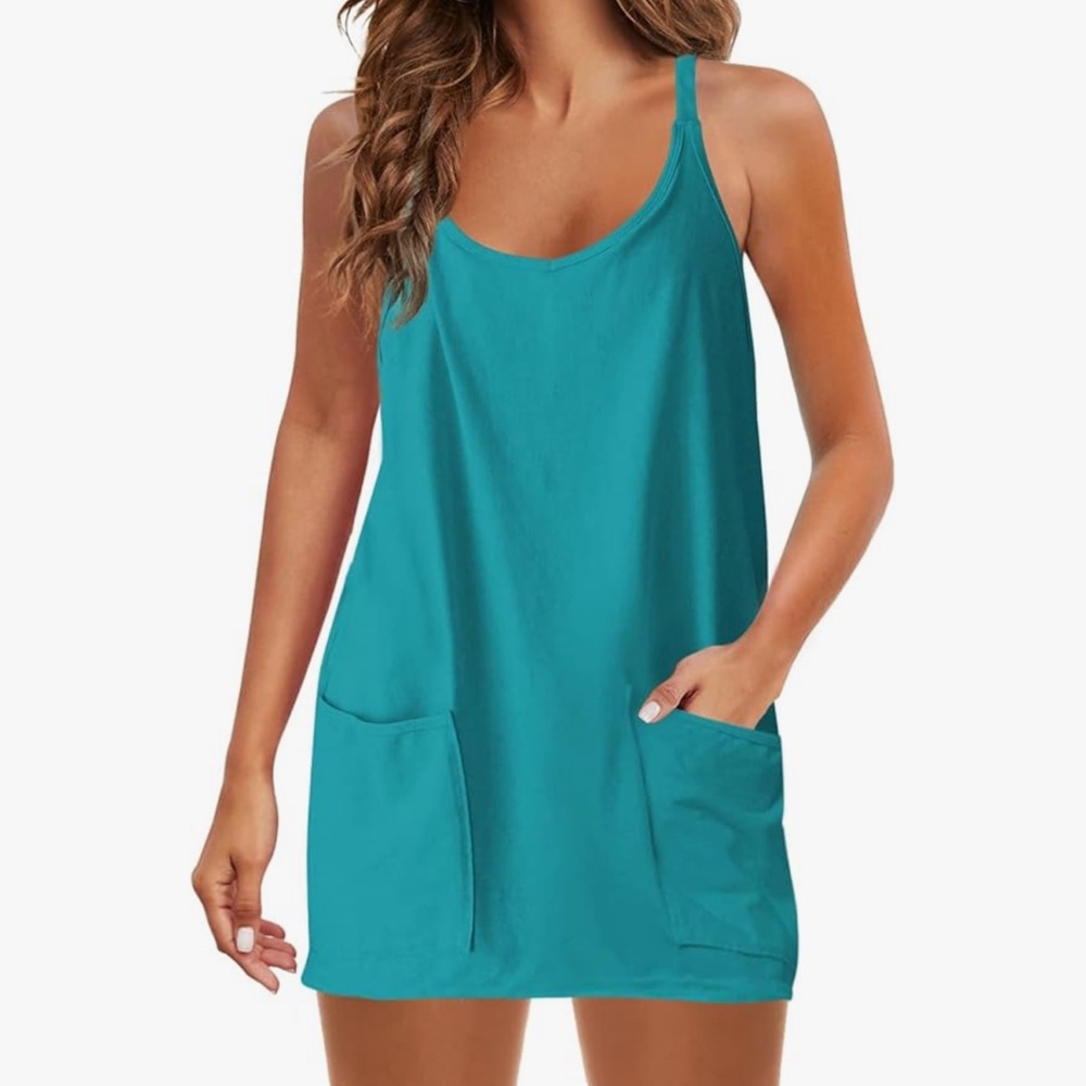 Panadila Women’s Summer Sleeveless Mini Dress – Teal – Size Medium – NWT